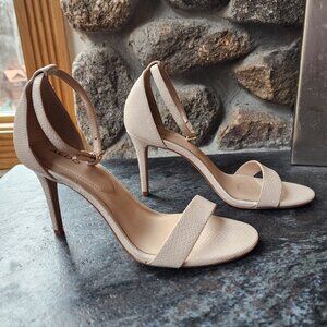 Aldo Nude Snakeskin Print Leather High Heels Size 6.5